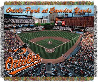 Orioles Camden Yards OFFICIAL Major League Baseball; "Stadium" 48"x 60" Woven Tapestry Throw by The Northwest Company