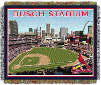 Busch Stadium OFFICIAL Major League Baseball; "Stadium" 48"x 60" Woven Tapestry Throw by The Northwest Company