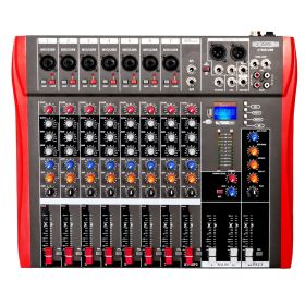 5 Core Audio Mixer 8 Channel DJ Sound Board w Bluetooth USB PC Recording Professional PA Analog Mixing Interface For Karaoke Singing Music Podcast Con