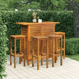 vidaXL 5 Piece Patio Bar Set Solid Wood Acacia