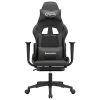 vidaXL Gaming Chair with Footrest Black and Gray Faux Leather