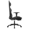 vidaXL Gaming Chair with Footrest Black and Gray Faux Leather