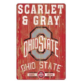 Ohio State Buckeyes Sign 11x17 Wood Slogan Design