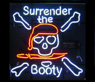 Surrender The Booty Neon Bar Sign