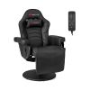 Massage Video Gaming Recliner Chair with Adjustable Height-Black - Color: Black