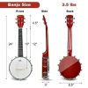 24 Inch Sonart 4-String Banjo Ukulele with Remo Drumhead and Gig Bag