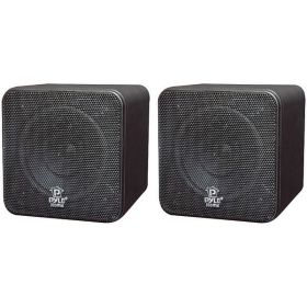 Pyle Home PCB4BK 4" 200-Watt Mini-Cube Bookshelf Speakers (Black)