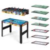 12-in-1 Combo Game Table Set with Foosball Air Hockey Pool Chess and Ping Pong - Color: Multicolor