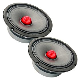 5 CORE 8 Inch Mid-Range Bullet Pro Audio Car Speaker, Red Aluminium Bullet (size: 2PCS MR 6.5 BLT R 8oHM)