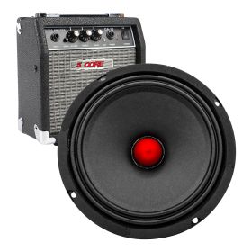 5 CORE 8 Inch Mid-Range Bullet Pro Audio Car Speaker, Red Aluminium Bullet (size: 6.5 Car Audio 8oHM)