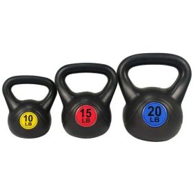 Wide Grip Kettlebell Exercise Fitness Weight Set, 3-Pieces (size: 45lbs Set)