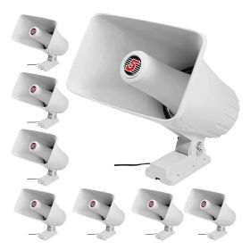 5 CORE Indoor Outdoor PA Horn Speaker 8 x 5 Inch Loud Portable PA Speakers 8 Ohms 65 Watts Max Horn Siren Adjustable Mounting Bracket & Hardware Inclu (PA Horn Speaker 8": 8PCS PA Horn Speaker 8")